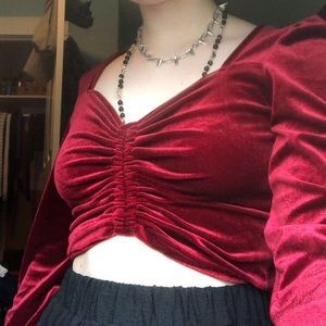 Red velvet top